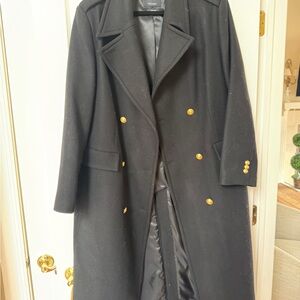 Mango Black Wool Coat